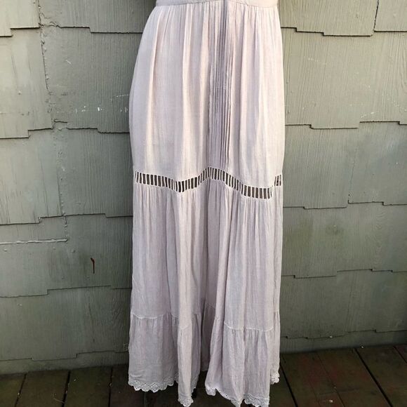 CLEOBELLA Embroidered Amery Boho Indie Forest Fairy Maxi Dress in Lilac XS - Picture 13 of 16